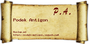 Podek Antigon névjegykártya